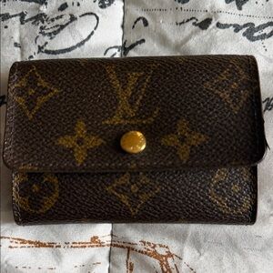 Louis Vuitton Monogram Canvas Compact Wallet in Brown and Gold